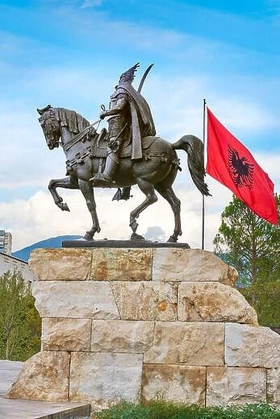 Statue of Skanderbeg, Skanderbeg Square, Tirana, Albania