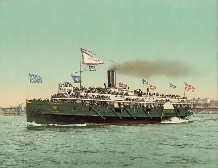 Framed Print : Steamer, PS City of Erie, Cleveland Buffalo Transit Company 1900 Framed Print : Steamer, PS City of Erie, Cleveland Buffalo Transit Company 1900