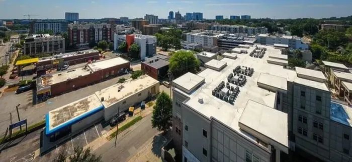 Framed Print : stock drone images of north hills in raleigh north carolina on a bright sunny day Framed Print : stock drone images of north hills in raleigh north carolina on a bright sunny day