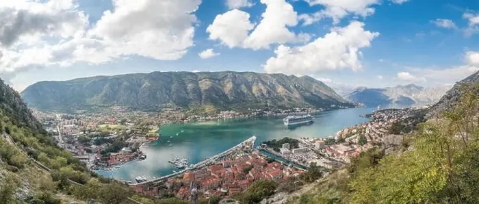 Framed Print : Stock photo of aerial view of Kotor Bay, Montenegro. Travel concept Framed Print : Stock photo of aerial view of Kotor Bay, Montenegro. Travel concept