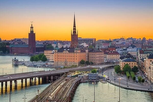 Stockholm. Cityscape image of Stockholm, Sweden during sunset