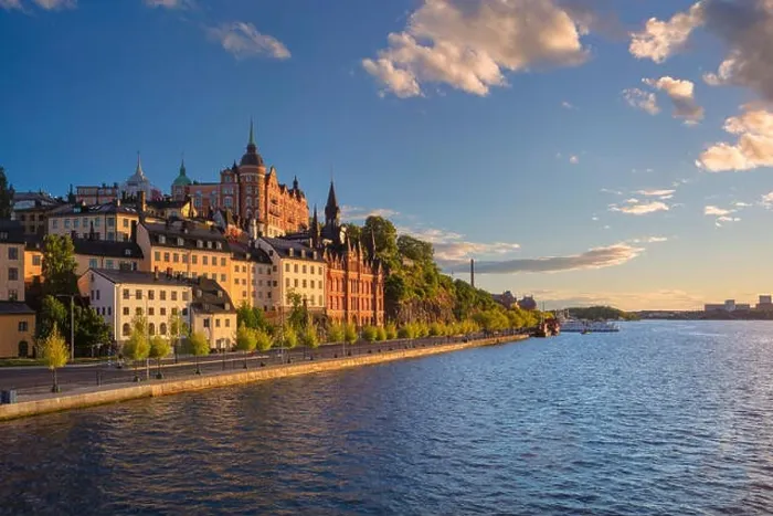 Framed Print : Stockholm. Image of old town Stockholm, Sweden during sunset