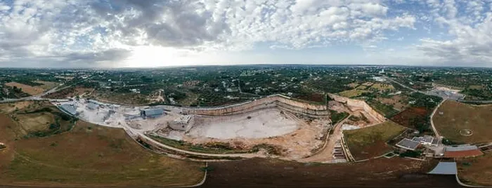 Framed Print : Stone and Sand Quarry Cava Italy Drone 360 vr Framed Print : Stone and Sand Quarry Cava Italy Drone 360 vr
