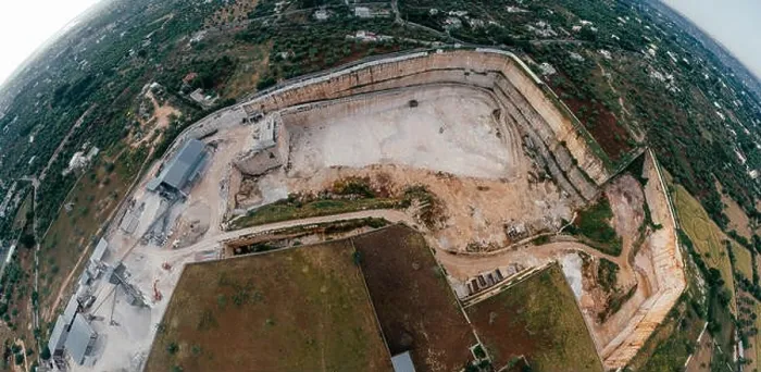 Framed Print : Stone and Sand Quarry Cava Italy Drone 360 vr Framed Print : Stone and Sand Quarry Cava Italy Drone 360 vr