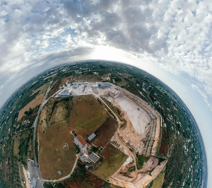 Framed Print : Stone and Sand Quarry Cava Italy Drone 360 vr Framed Print : Stone and Sand Quarry Cava Italy Drone 360 vr