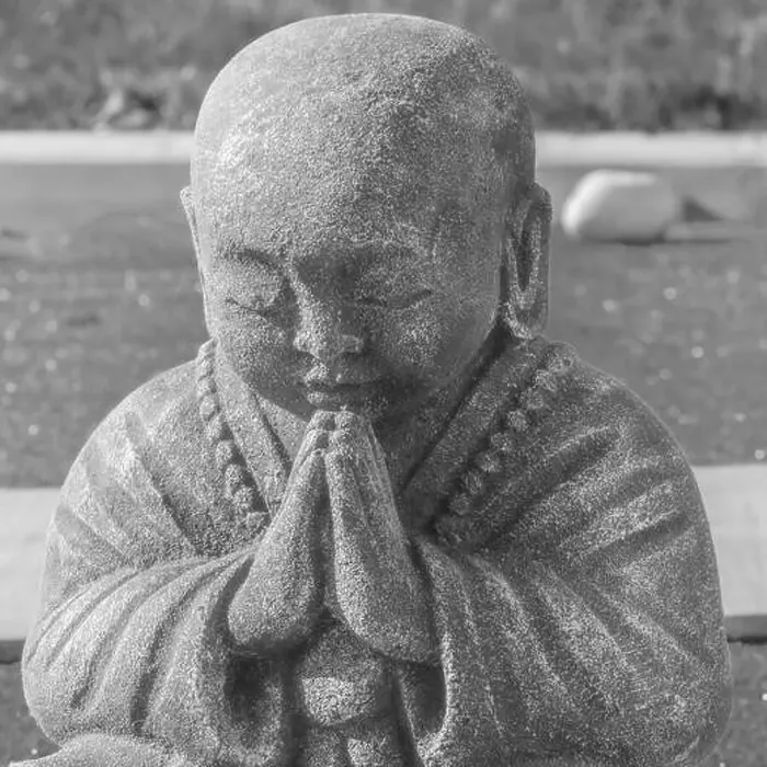 Framed Print : Stone statue of a Buddhist monk praying Framed Print : Stone statue of a Buddhist monk praying