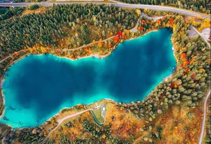 Framed Print : Straight-down view from flying drone of Urisee lake Framed Print : Straight-down view from flying drone of Urisee lake