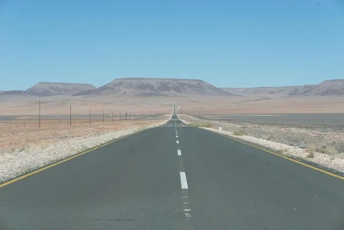 Framed Print : Straight Road through the Namib Desert taken in January 2018 Framed Print : Straight Road through the Namib Desert taken in January 2018