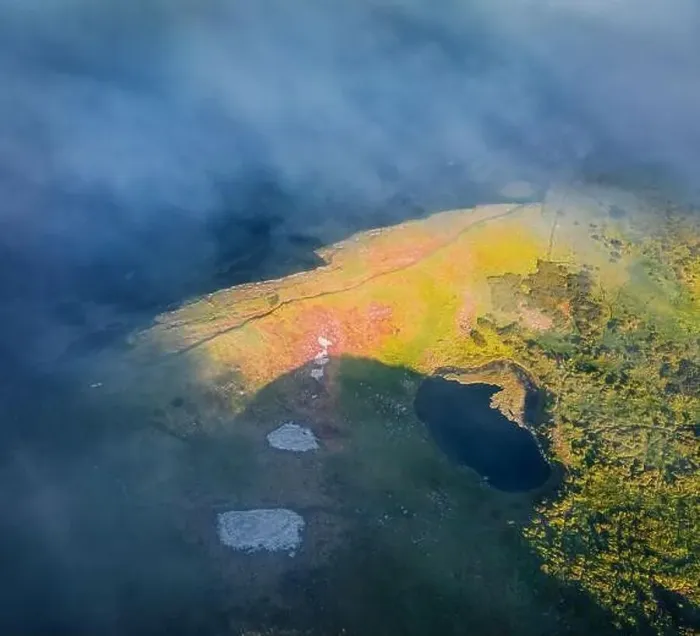 Framed Print : Straight down view from flying drone of Nesamovyte lake Framed Print : Straight down view from flying drone of Nesamovyte lake