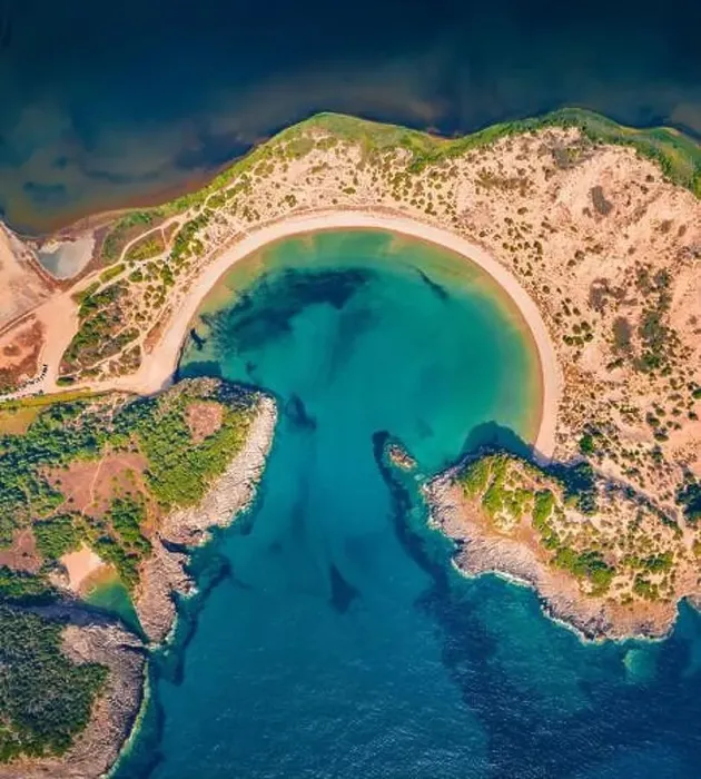 Framed Print : Straight down view of Voidokilia Beach Framed Print : Straight down view of Voidokilia Beach