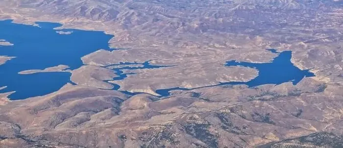 Framed Print : Strawberry Reservoir Bay lake aerial drone view from airplane in Fall by Daniels Summit between Heber Framed Print : Strawberry Reservoir Bay lake aerial drone view from airplane in Fall by Daniels Summit between Heber