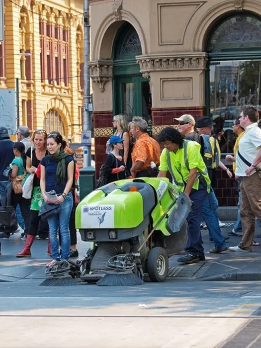 Framed Print : STREET CLEANING MACHINE ON SWANSTON STREET MELBOURNE VICTORIA AUSTRALIA Framed Print : STREET CLEANING MACHINE ON SWANSTON STREET MELBOURNE VICTORIA AUSTRALIA
