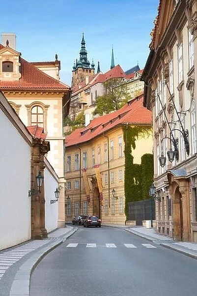 The street to the Hradcany Castle, Prague, Europe