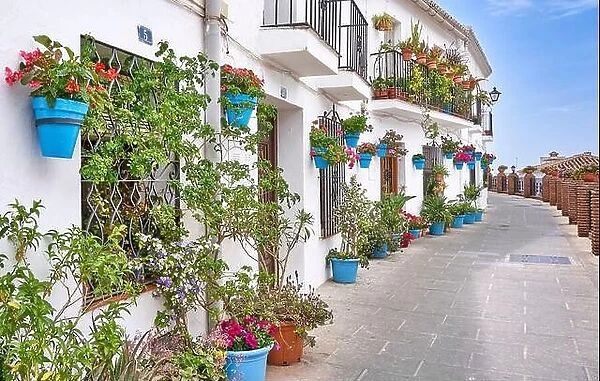 Street in the Mijas, White village, Costa del Sol, Malaga Province, Andalusia, Spain