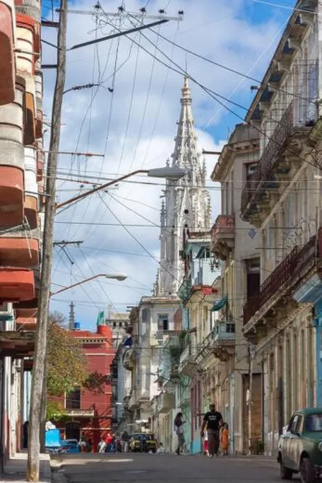 Framed Print : Street scene showing Iglesia Del Sagrado de Jesus, Old Havana, Havana, La Habana, Republic of Cuba Framed Print : Street scene showing Iglesia Del Sagrado de Jesus, Old Havana, Havana, La Habana, Republic of Cuba