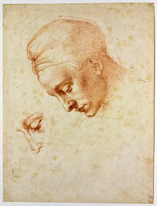 Framed Print : Study to the head of Leda, ca 1530. Artist: Buonarroti, Michelangelo (1475-1564) Framed Print : Study to the head of Leda, ca 1530. Artist: Buonarroti, Michelangelo (1475-1564)