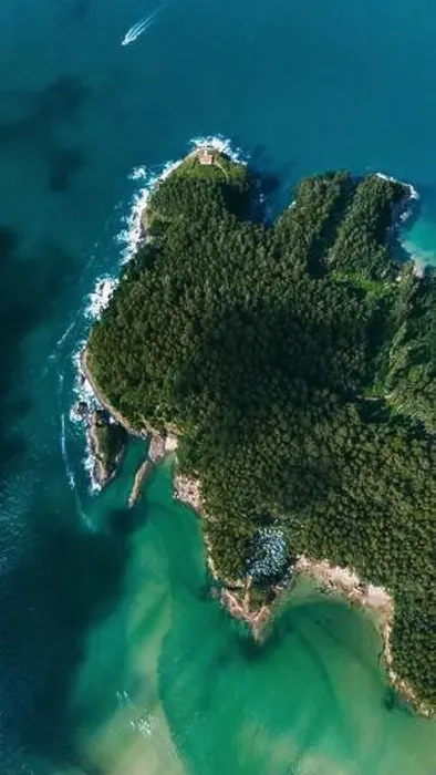 Framed Print : Stunning drone capture of a verdant peninsula in Galicia Framed Print : Stunning drone capture of a verdant peninsula in Galicia