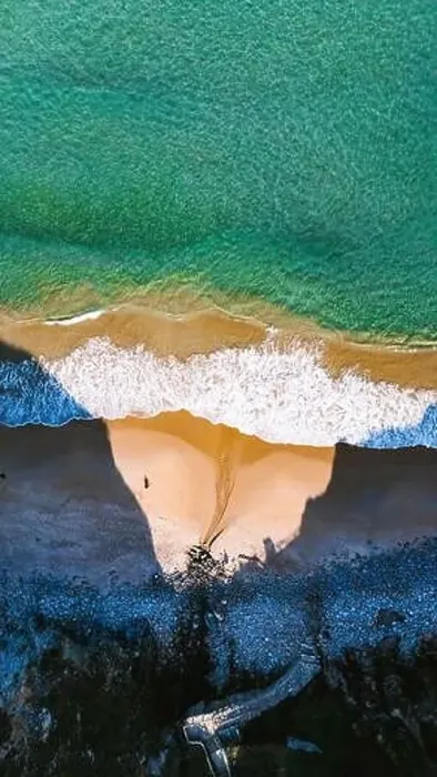 Framed Print : Stunning drone shot capturing a beautiful beach in Galicia Framed Print : Stunning drone shot capturing a beautiful beach in Galicia