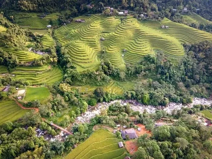Framed Print : See the stunning scenery of rice terraces during the ripe rice season in Thong Nguyen commune Framed Print : See the stunning scenery of rice terraces during the ripe rice season in Thong Nguyen commune