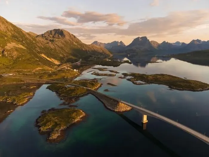 Framed Print : Stunning summer sunset view of Lofoten Framed Print : Stunning summer sunset view of Lofoten