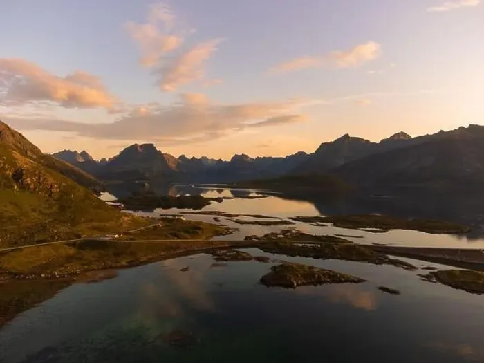 Framed Print : Stunning summer sunset view of Lofoten Framed Print : Stunning summer sunset view of Lofoten