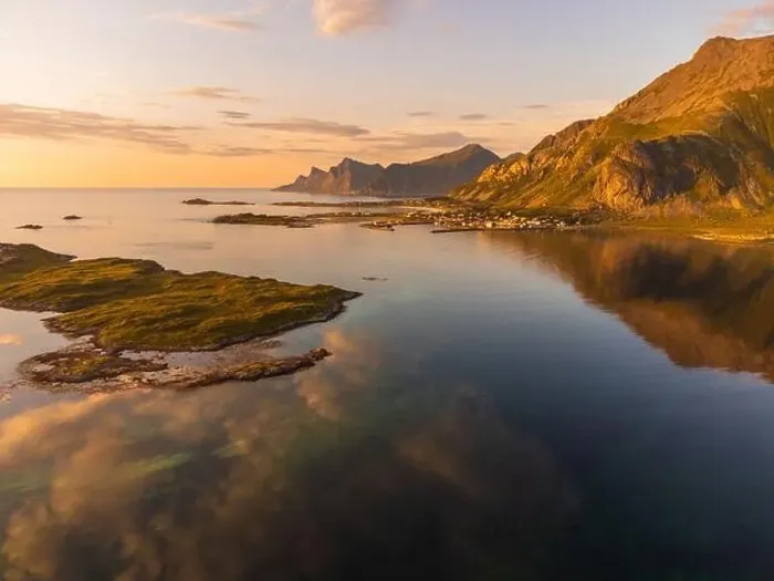 Framed Print : Stunning summer sunset view of Lofoten