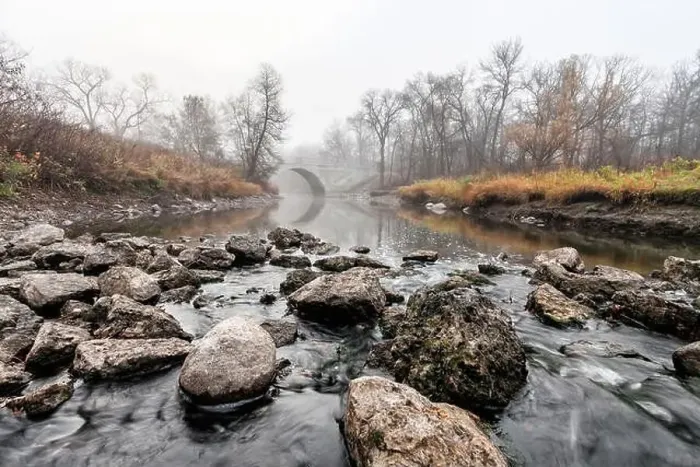Framed Print : Sturgeon Creek on a foggy fall morning, Winnipeg, Manitoba, Canada Framed Print : Sturgeon Creek on a foggy fall morning, Winnipeg, Manitoba, Canada