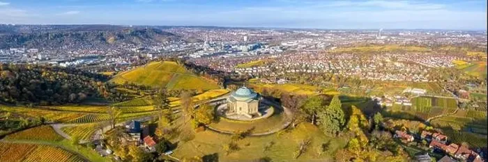 Framed Print : Stuttgart Grabkapelle grave chapel Württemberg Rotenberg vineyard aerial photo panoramic view autumn in Germany tourism Framed Print : Stuttgart Grabkapelle grave chapel Württemberg Rotenberg vineyard aerial photo panoramic view autumn in Germany tourism