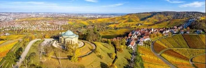 Framed Print : Stuttgart Grabkapelle grave chapel Württemberg Rotenberg vineyard aerial photo panoramic view autumn in Germany tourism Framed Print : Stuttgart Grabkapelle grave chapel Württemberg Rotenberg vineyard aerial photo panoramic view autumn in Germany tourism