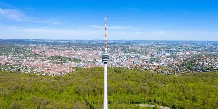 Framed Print : Stuttgart tv tower skyline aerial photo view town architecture travel panoramic view from above Framed Print : Stuttgart tv tower skyline aerial photo view town architecture travel panoramic view from above