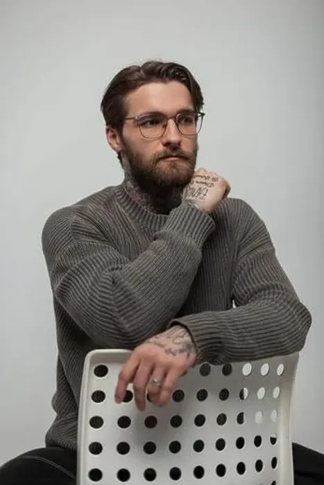 Framed Print : Stylish handsome young hipster man with glasses with hairstyle Framed Print : Stylish handsome young hipster man with glasses with hairstyle