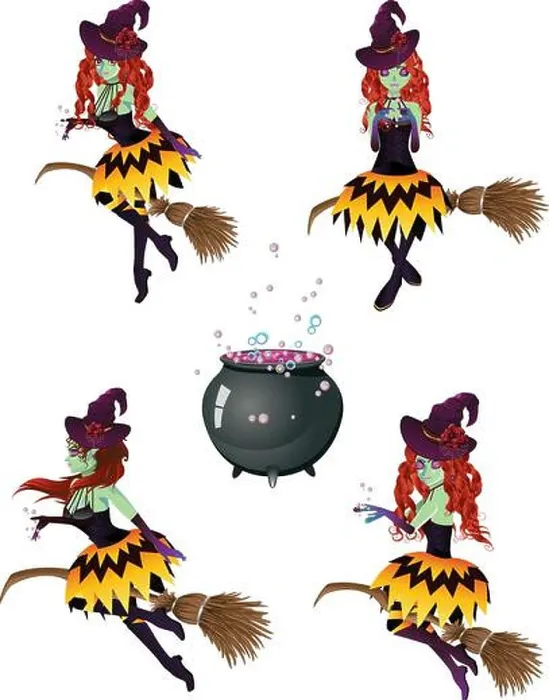 Framed Print : Stylized dark halloween witch and stylish broom Framed Print : Stylized dark halloween witch and stylish broom