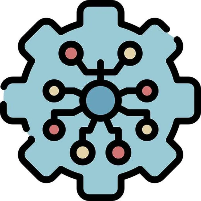 Framed Print : Stylized gear wheel icon. Outline stylized gear wheel vector icon color flat isolated