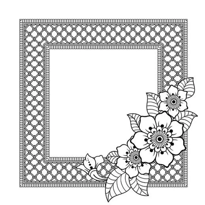 Framed Print : Stylized with henna tattoos decorative pattern for decorating covers for book