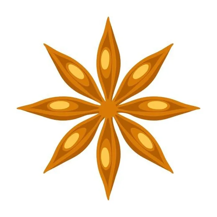 Framed Print : Stylized illustration of star anise. Image for design. Symbol in hand drawn style Framed Print : Stylized illustration of star anise. Image for design. Symbol in hand drawn style