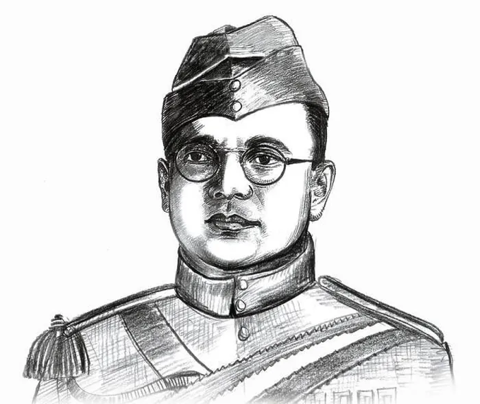 Framed Print : Subhas Chandra Bose sketch, India, Asia Framed Print : Subhas Chandra Bose sketch, India, Asia