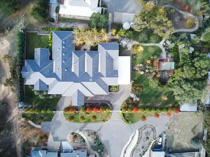 Framed Print : Suburban house Australia aerial view showing trees Framed Print : Suburban house Australia aerial view showing trees