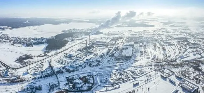 Framed Print : suburban industrial district in winter Framed Print : suburban industrial district in winter