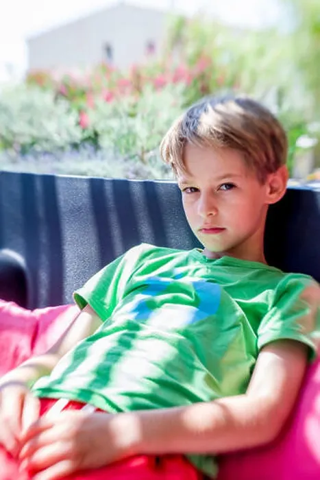 Framed Print : summer portrait of blond boy Framed Print : summer portrait of blond boy