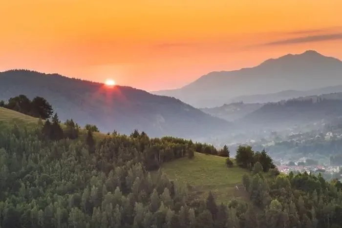 Framed Print : Summer sunrise in the Transylvanian village. Aerial foggy landscape in Transylvania, at sunrise Framed Print : Summer sunrise in the Transylvanian village. Aerial foggy landscape in Transylvania, at sunrise