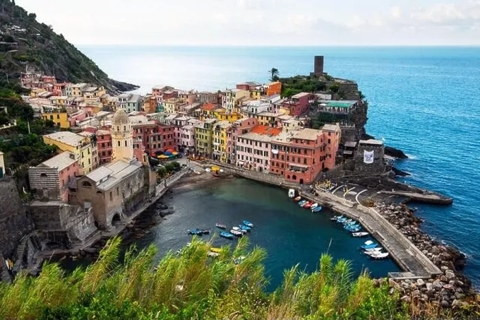 Framed Print : Summer view of Vernazza village - one of five famous villages in Cinque Terre National Park, Liguria region, Italy. Landscape photography Framed Print : Summer view of Vernazza village - one of five famous villages in Cinque Terre National Park, Liguria region, Italy. Landscape photography