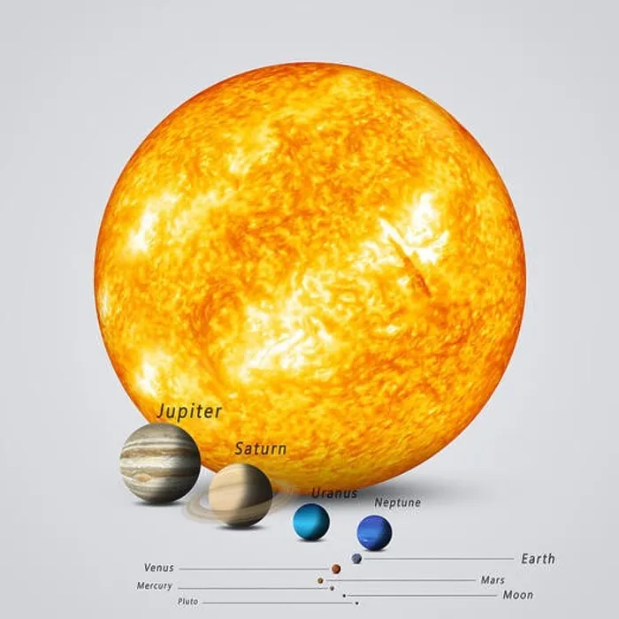 Framed Print : sun and solar system planets full size comparison Framed Print : sun and solar system planets full size comparison