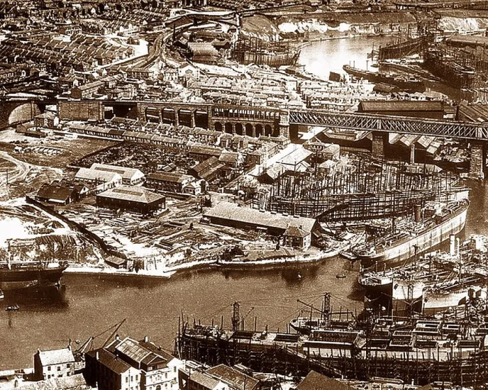 Framed Print : Sunderland ship yards probably 1920s Framed Print : Sunderland ship yards probably 1920s