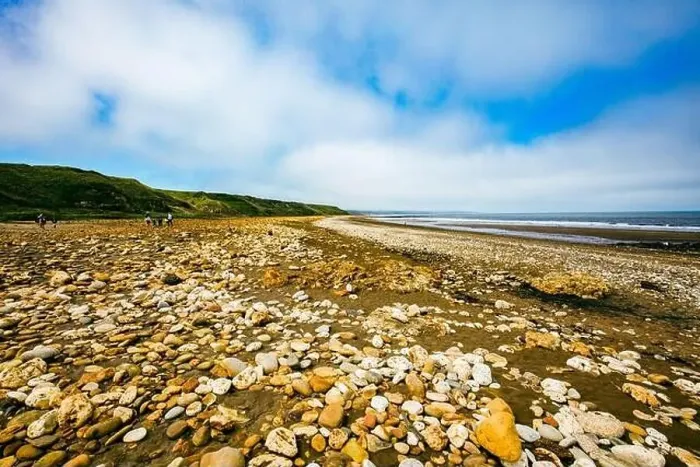 Framed Print : Sunny Cliffs and beach at Blackhall Rocks and Cromdon Dene Beach Framed Print : Sunny Cliffs and beach at Blackhall Rocks and Cromdon Dene Beach