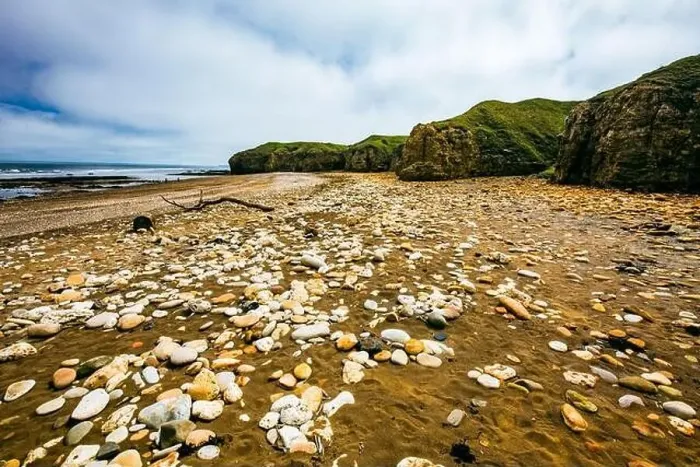 Framed Print : Sunny Cliffs and beach at Blackhall Rocks and Cromdon Dene Beach Framed Print : Sunny Cliffs and beach at Blackhall Rocks and Cromdon Dene Beach