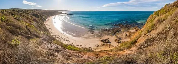 Framed Print : Sunnymead Beach panorama, Great Ocean Road, Victoria, Australia Framed Print : Sunnymead Beach panorama, Great Ocean Road, Victoria, Australia