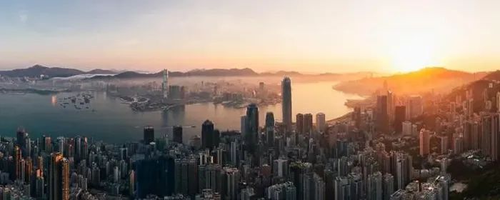 Framed Print : Sunrise aerial photo in Hong Kong Framed Print : Sunrise aerial photo in Hong Kong
