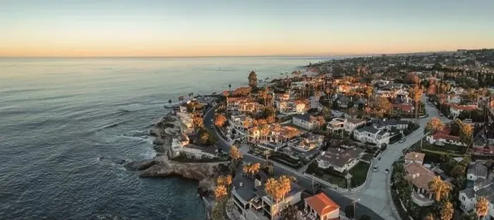 Framed Print : Sunrise over La Jolla, California. Drone shot Framed Print : Sunrise over La Jolla, California. Drone shot