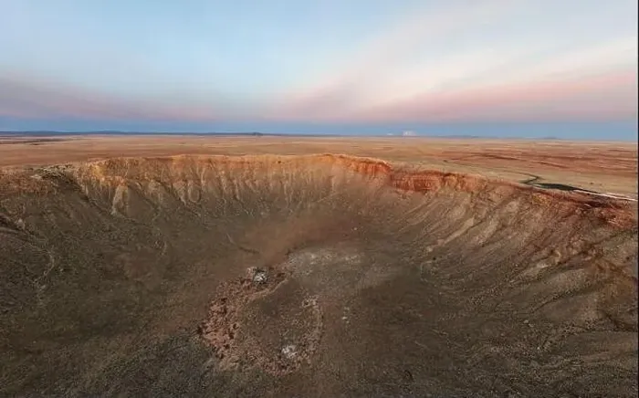 Framed Print : Sunrise at Meteor Crater Arizona by Drone Framed Print : Sunrise at Meteor Crater Arizona by Drone
