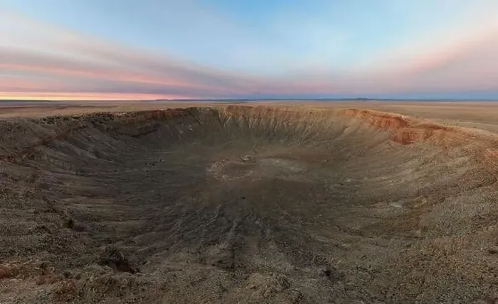 Framed Print : Sunrise at Meteor Crater Arizona by Drone Framed Print : Sunrise at Meteor Crater Arizona by Drone